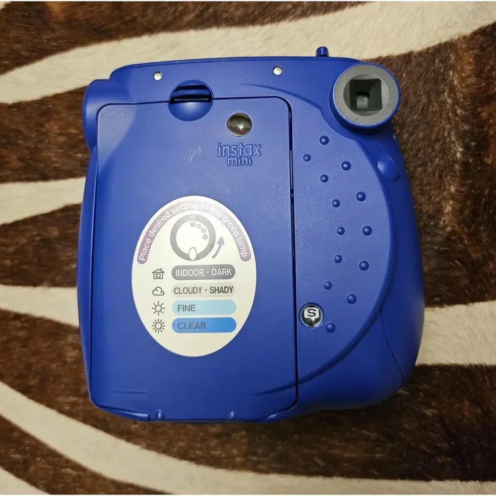 Fujifilm Instax Mini 7S Instant Film Camera Purple / Blue - Tested Works Great